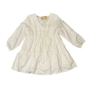 Araminta James Bermuda V Neck Dress Women's Size 8 Milk White 100% Linen Mini